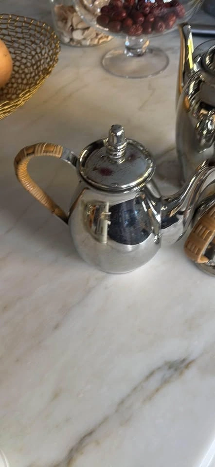 Stainless Steel Tea & Coffee Serving Set – Woven Handles - photo 2