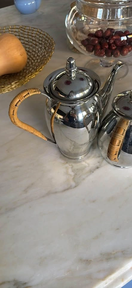 Stainless Steel Tea & Coffee Serving Set – Woven Handles - photo 4