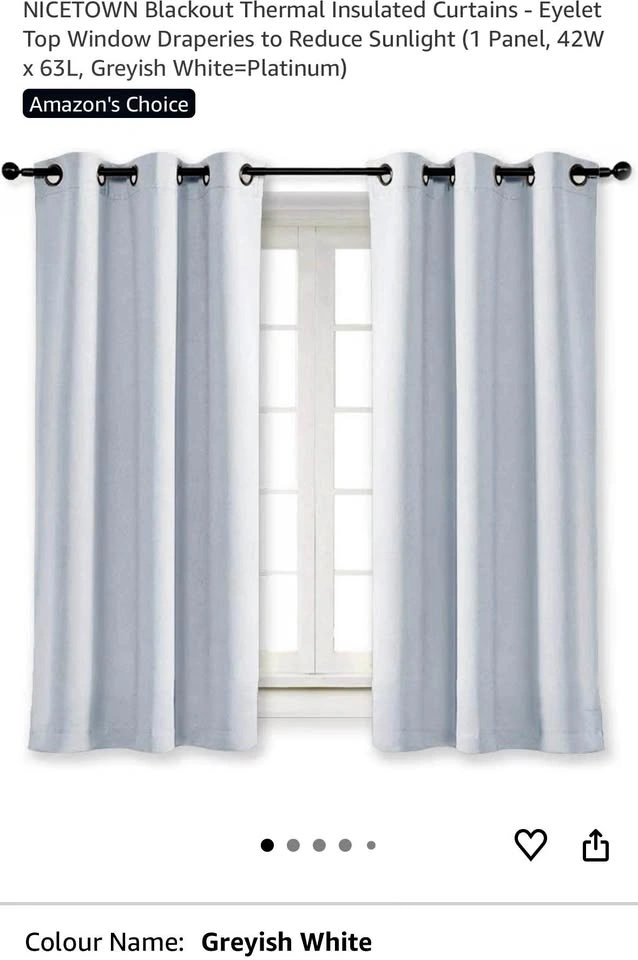 NICETOWN Blackout Thermal Insulated Curtains - Greyish White