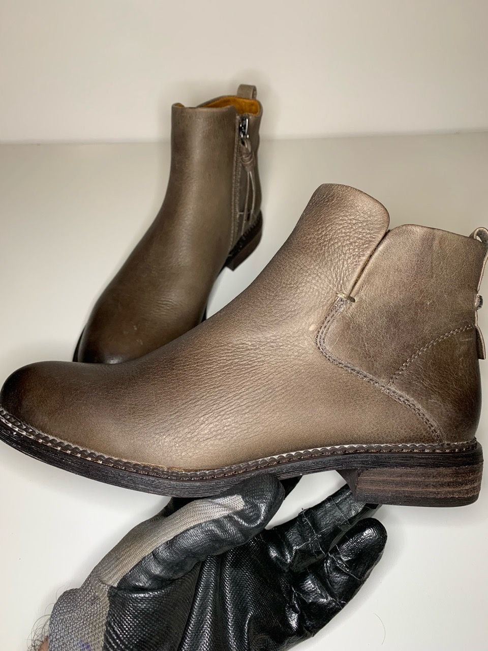 Brown Leather Ankle Boots with Side Zip - photo 2