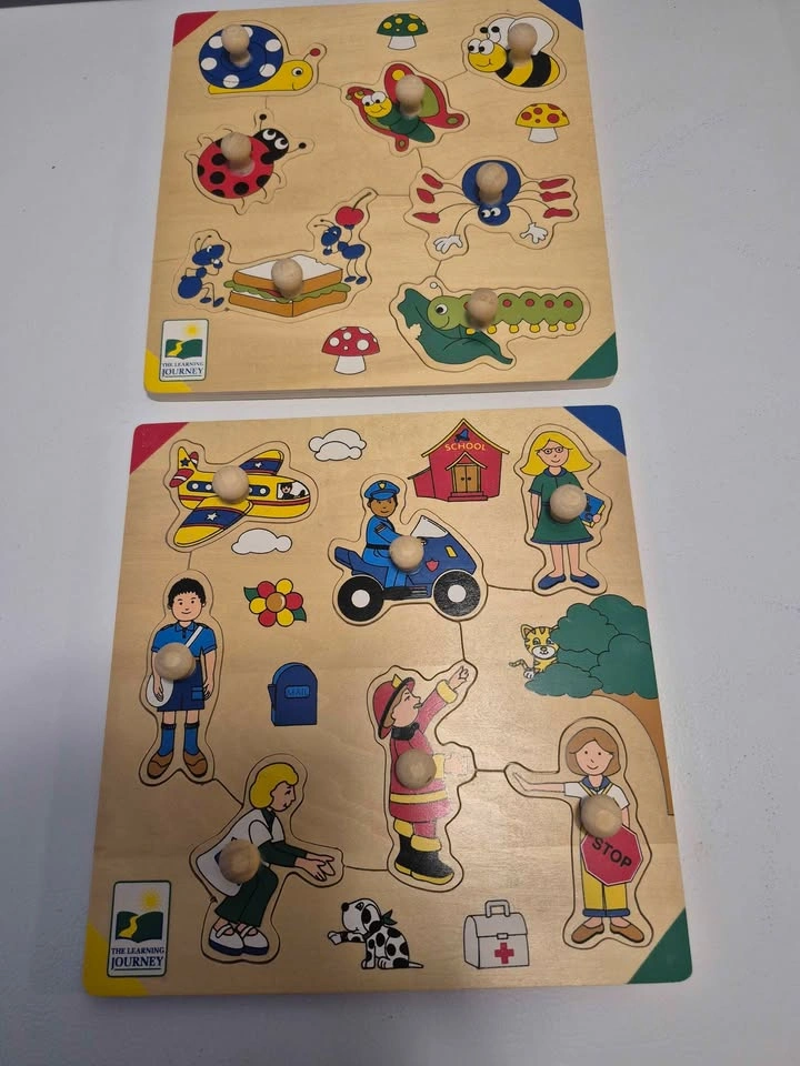 The Learning Journey Wooden Peg Puzzles - Set of 6 with Rack - photo 2
