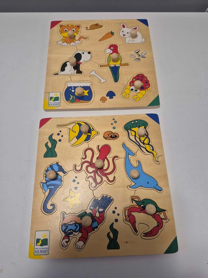 The Learning Journey Wooden Peg Puzzles - Set of 6 with Rack - photo 3