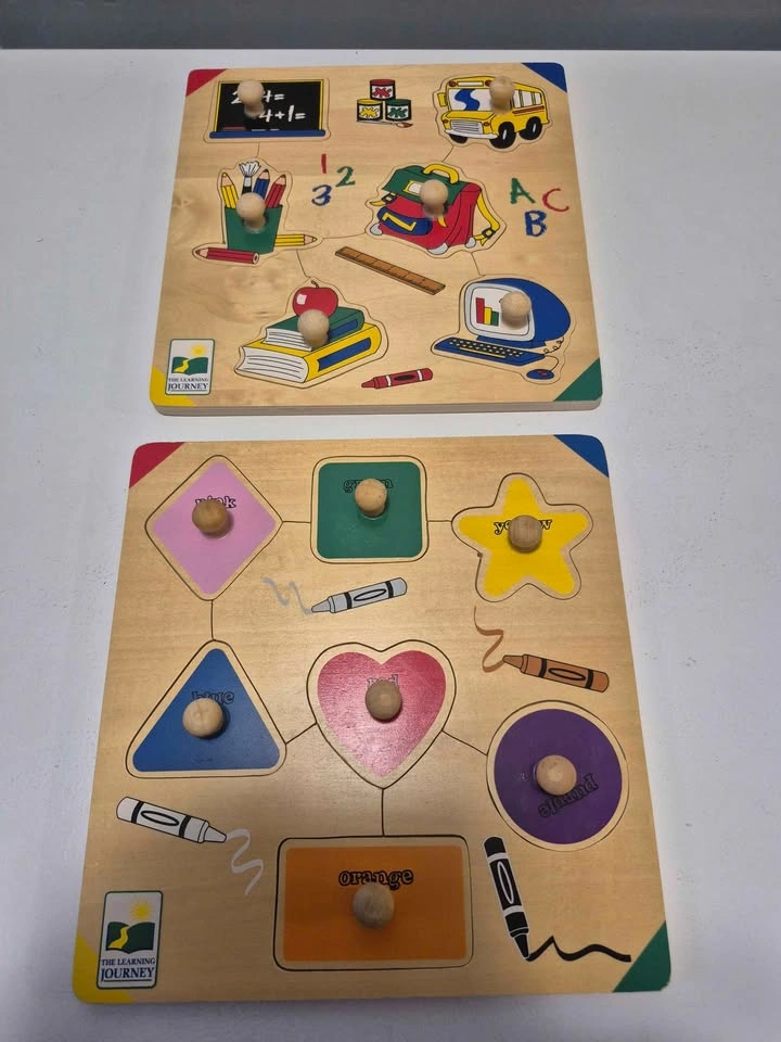 The Learning Journey Wooden Peg Puzzles - Set of 6 with Rack - photo 4