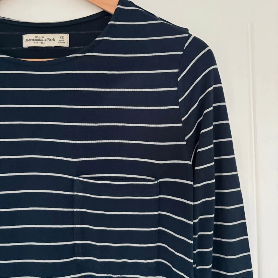 Abercrombie & Fitch Striped Long Sleeve Pocket T-Shirt Dress Siz - photo 2