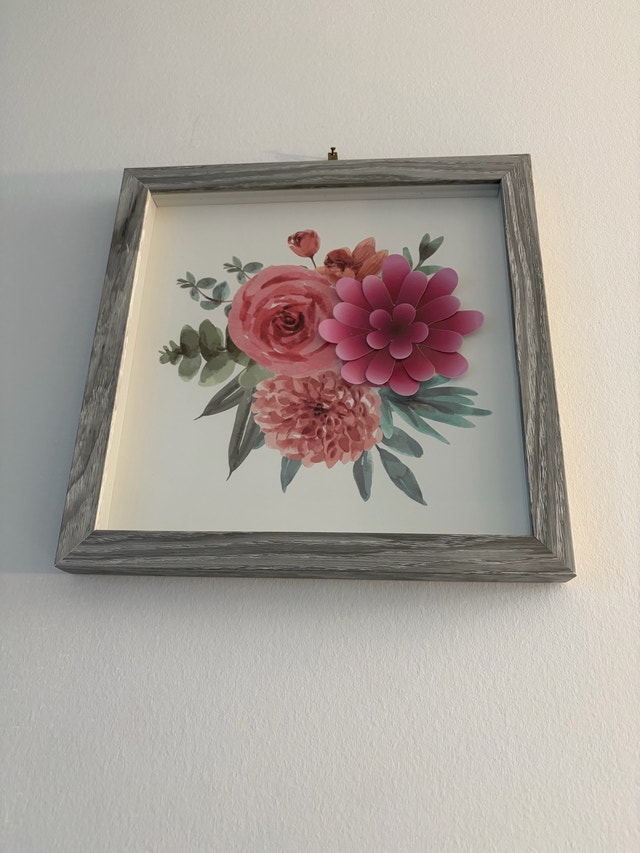 3D Floral Framed Wall Art