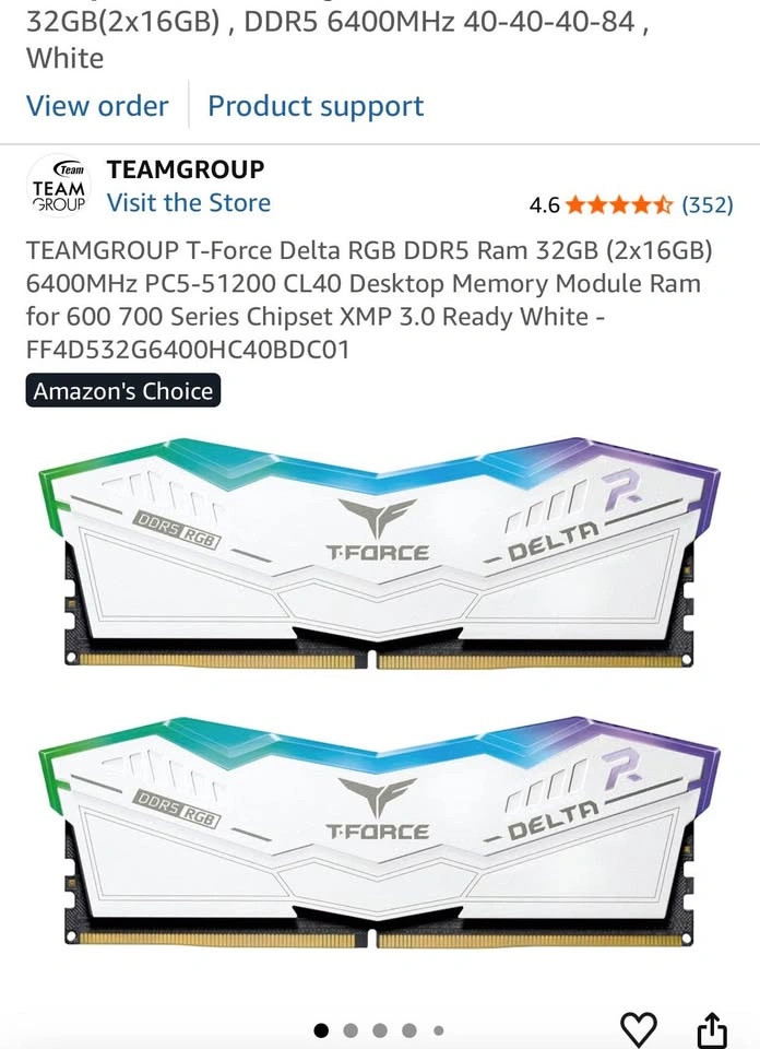 Teamgroup T-Force Delta RGB DDR5 RAM 16GB (1x16GB) - photo 2