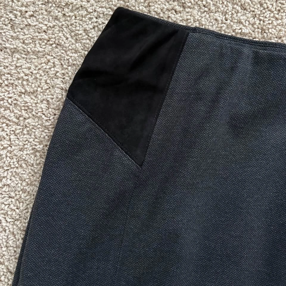 Marc New York Suede Accent Grey Tailored Pencil Skirt Size Small - photo 2