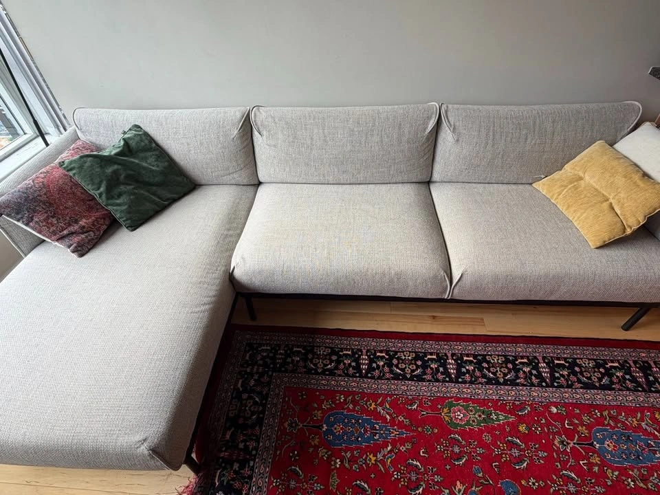 IKEA ÄPPLARYD L-Shaped Sofa with Chaise – Light Gray (Lejde) - photo 2
