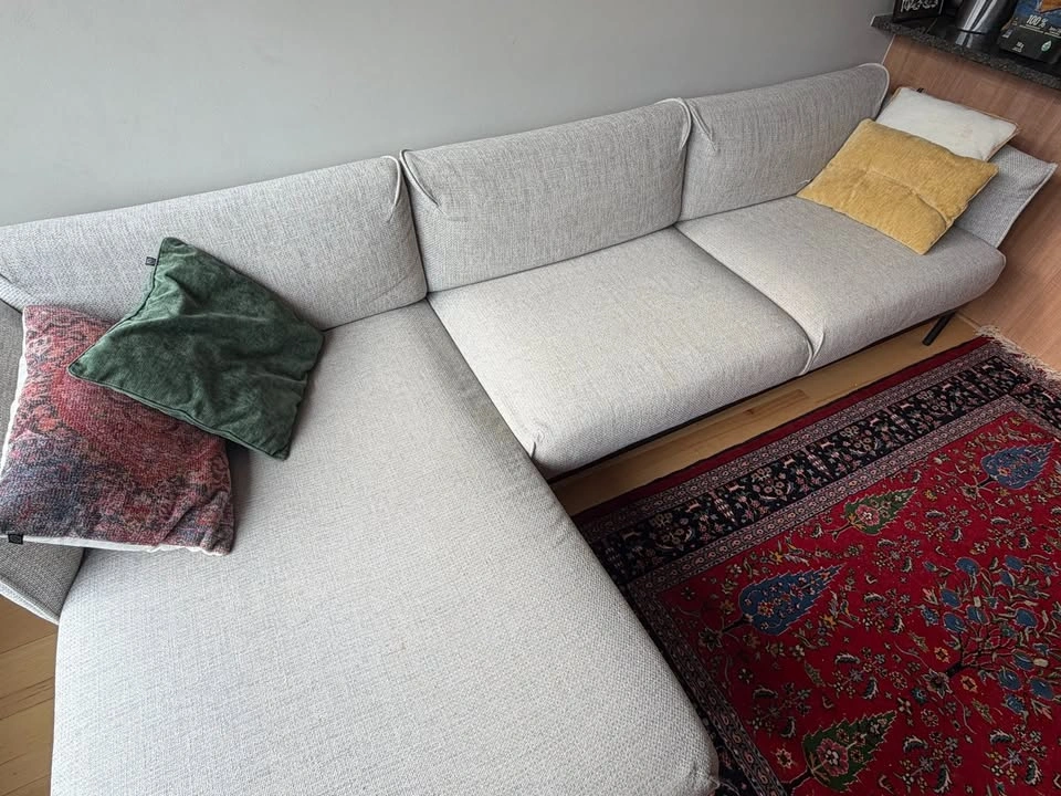 IKEA ÄPPLARYD L-Shaped Sofa with Chaise – Light Gray (Lejde) - photo 3