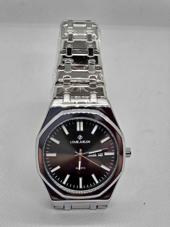 Striking Octagonal Watch – Black or Blue Dial, Day-Date