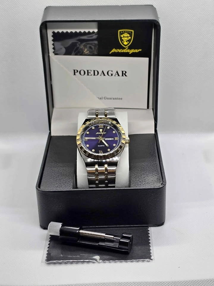 Men's Homage Watch – Blue Dial, Two Tone Stainless Steel Band
