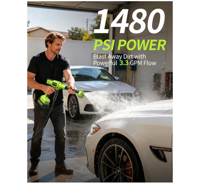 Cordless Powered Car Washer with 23FT Hose - photo 2