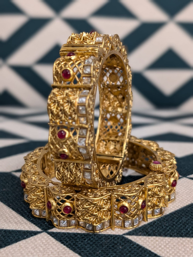 Indian imitation gold and kundan bangles