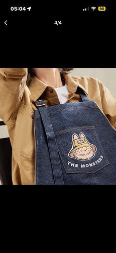 The Monsters Labubu Fall In Wild Denim Apron Tote Bag New - photo 2