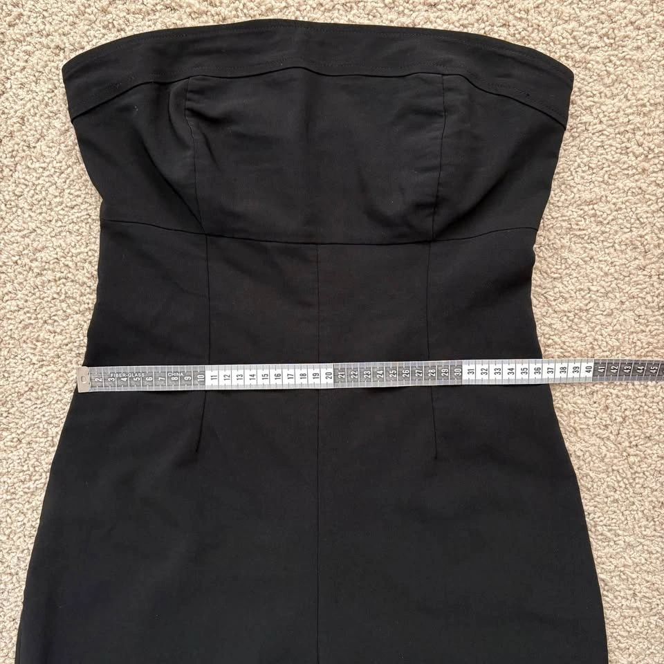 Le Château Tube Top Black Sleeveless Jumpsuit Flared Leg - photo 3