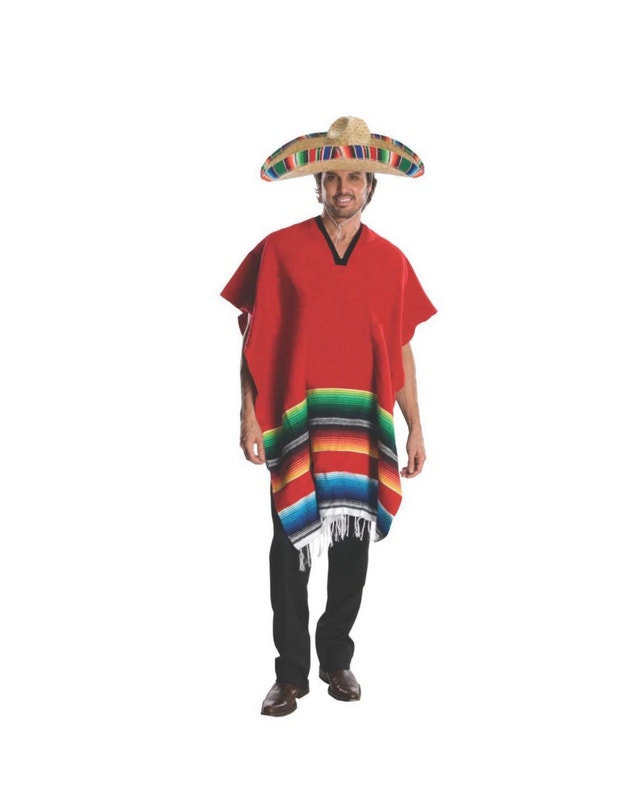Brand New Mexican Serape Poncho Halloween Dress Up Party Costume