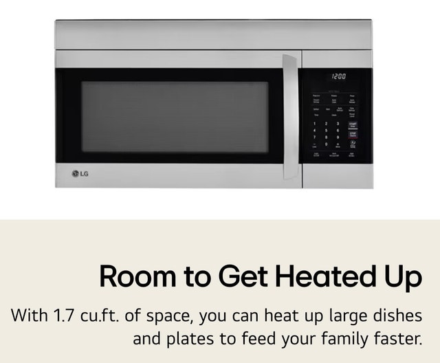 Brand New LG 1.7 cu ft Over-the-Range EasyClean Microwave Oven - photo 2