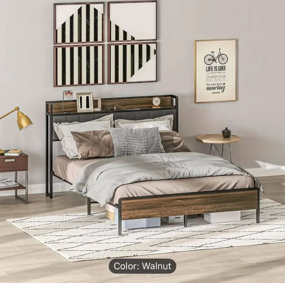 Queen Metal Bed Frame and Mattress image indicator(4)