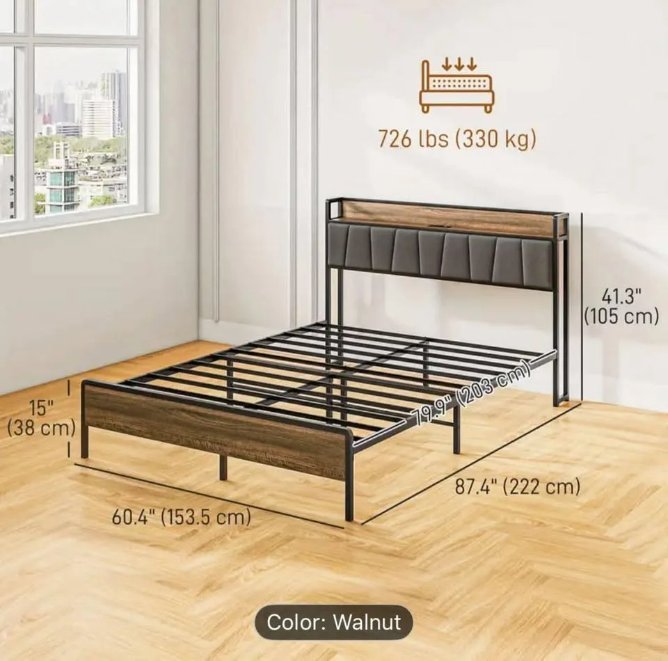Queen Metal Bed Frame and Mattress image indicator(5)
