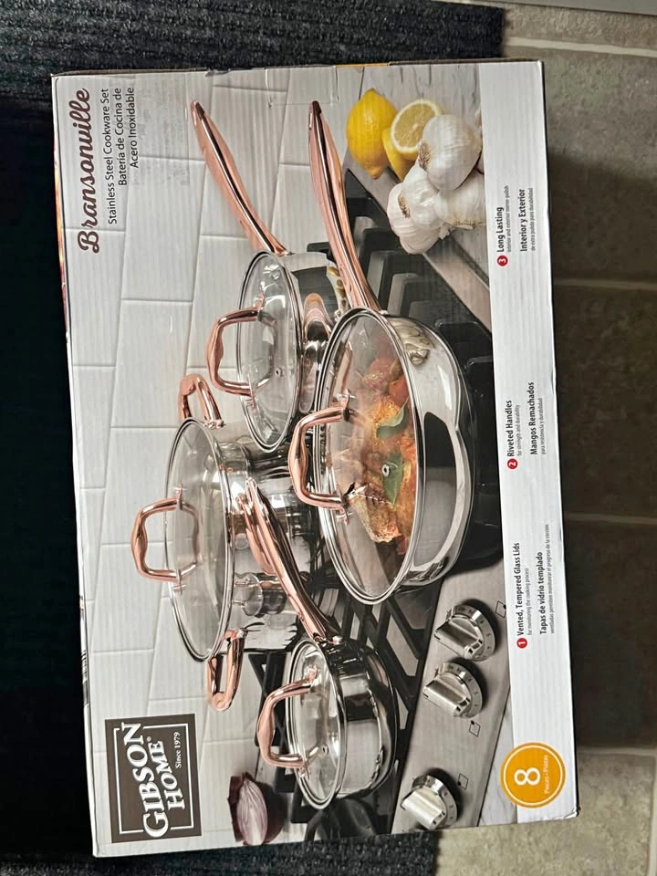 Gibson Home Bransonville 8-Piece Stainless Steel Cookware Set