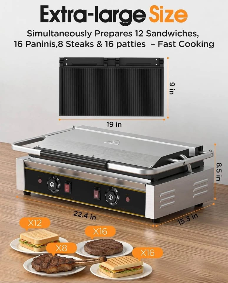 Commercial Extra-Large Panini Press Grill - photo 2