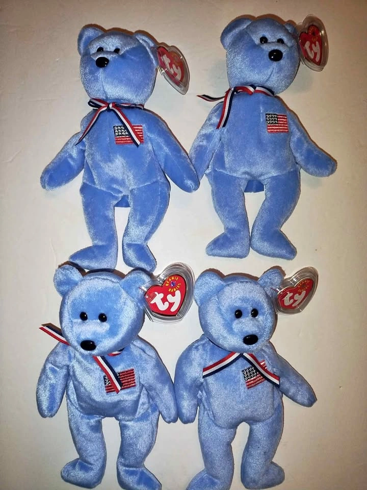 TY Beanie Baby America 911 Memorial Bear Set of 4