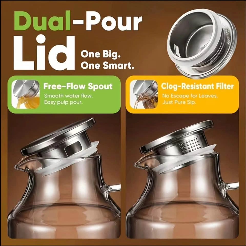 50oz 1500ml Borosilicate Glass Pitcher - Stove & Fridge Safe - photo 5