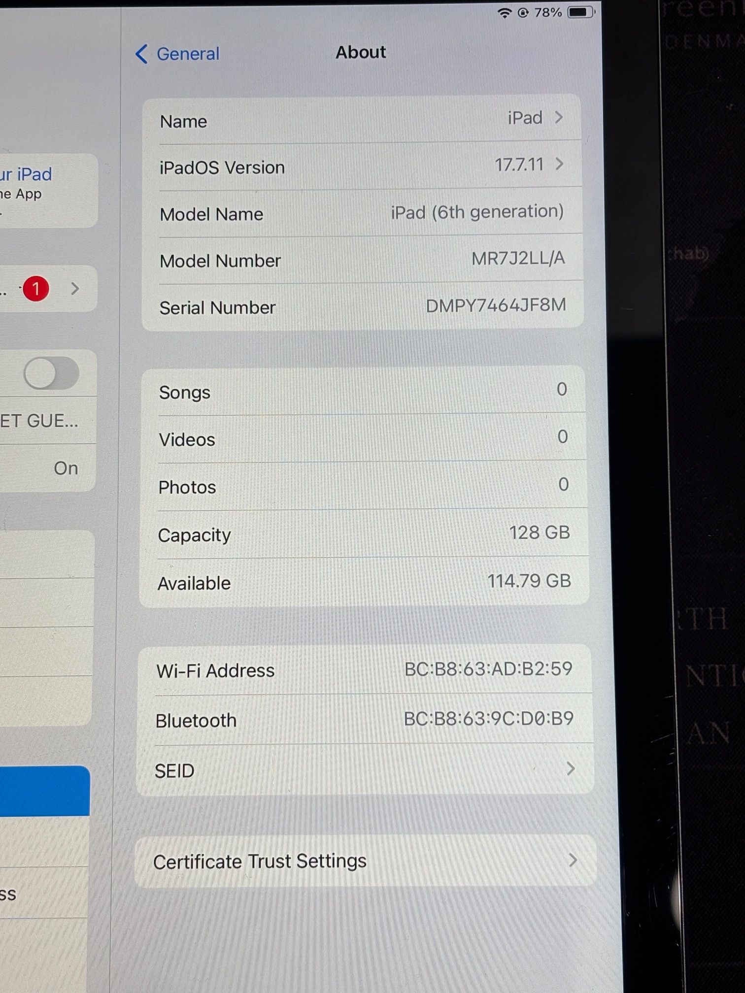 Apple iPad 6 128GB iOS 17 -Read Description - photo 2