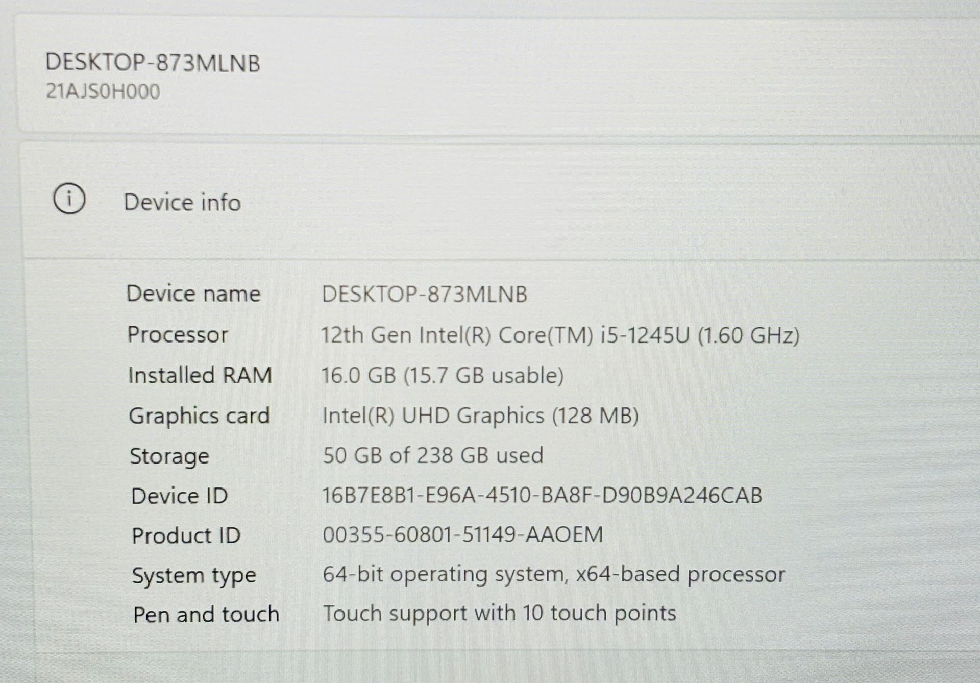 LENOVO T14 2022 Core i5-1245u 16GB RAM 256GB Windows 11 Pro - photo 4