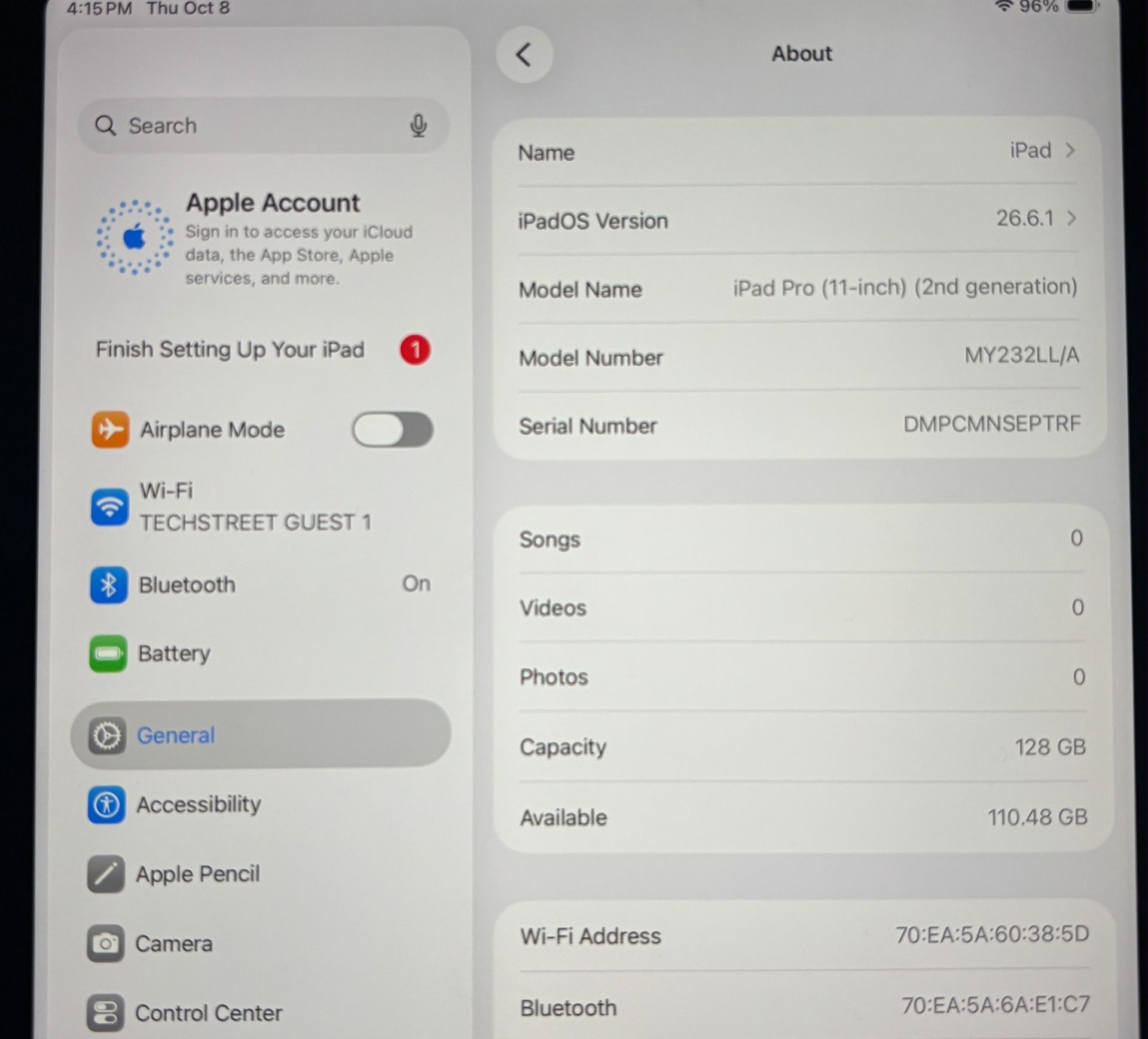 APPLE IPAD PRO 11” 2nd Gen 128GB Fully Functional - photo 4