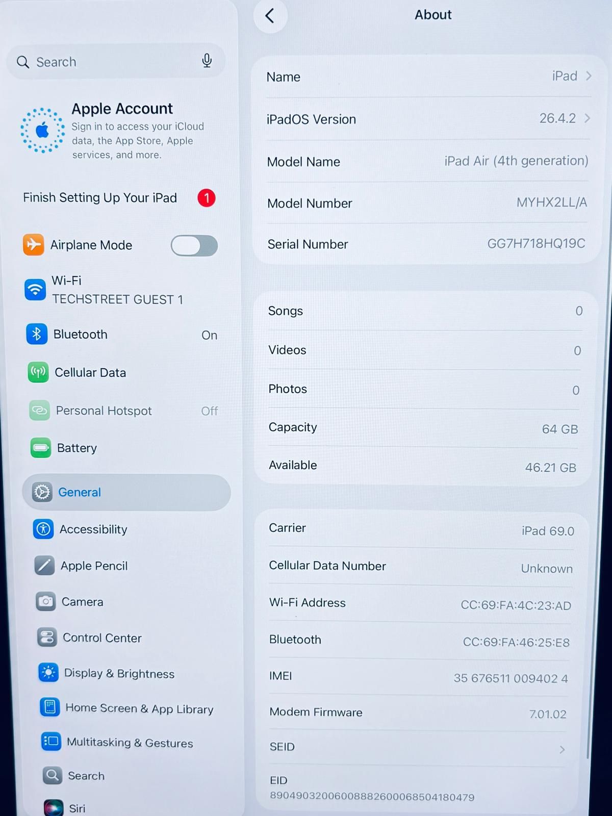 APPLE IPAD AIR 4 10.9” 64GB Cellular Fully Functional - photo 4