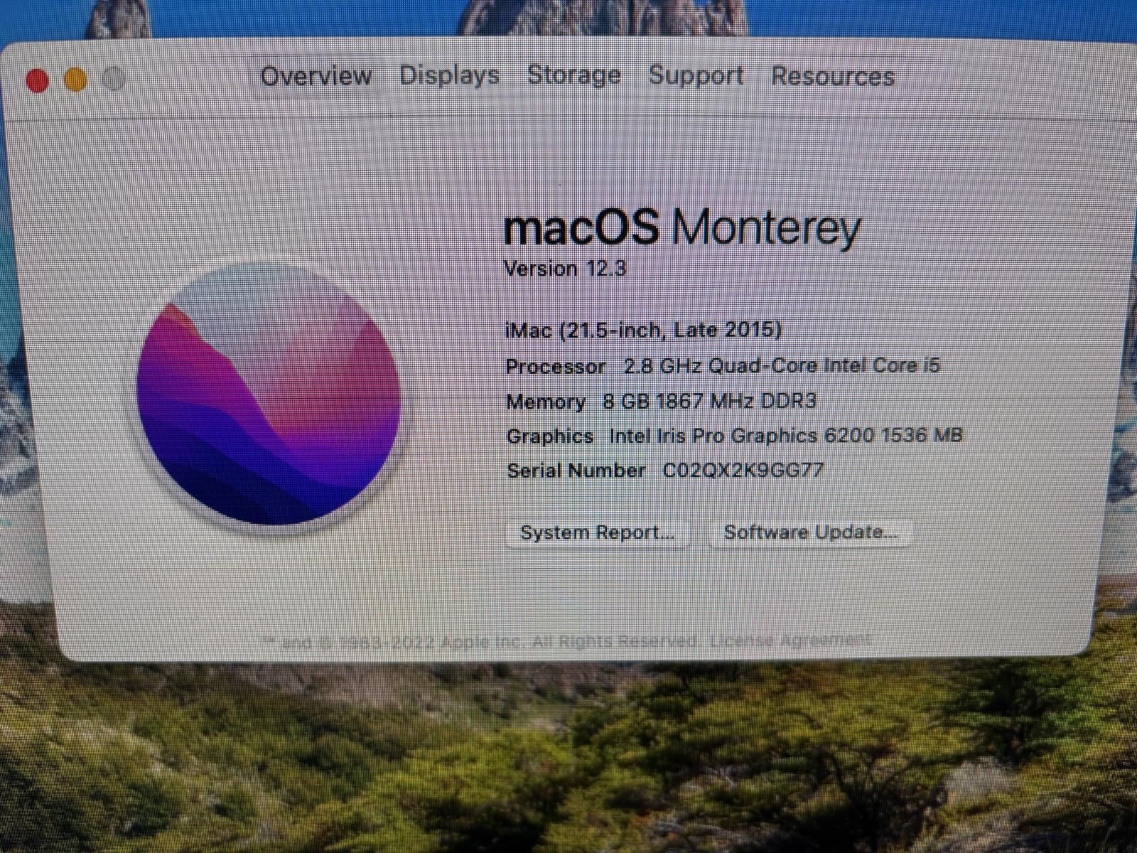 Apple Imac 21.5” Late 2015 Monterey 8gb 1tb - photo 2