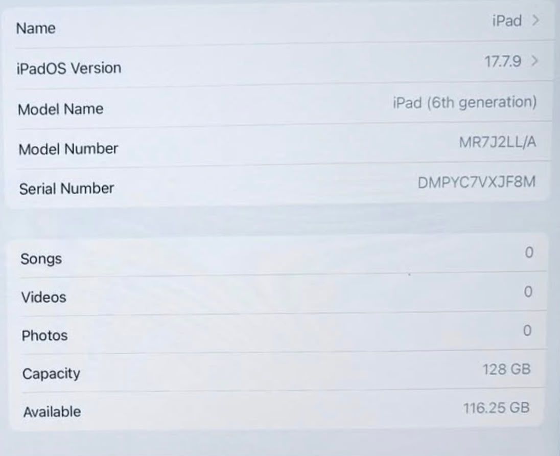 APPLE IPAD 6 128GB Fully Functional iOS 17 - photo 3