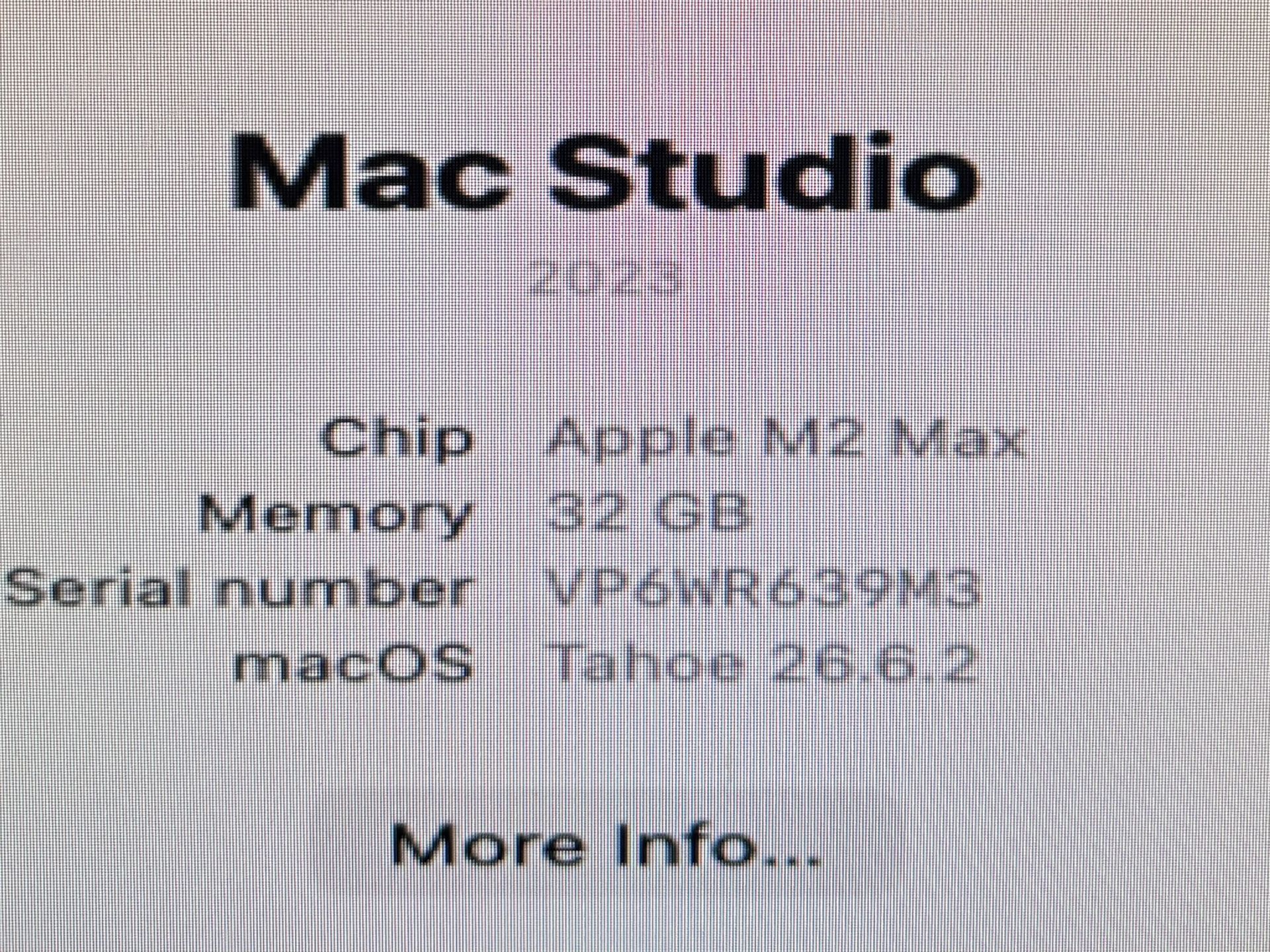 Apple Mac Studio M2 MAX 32GB 1TB 12-Core CPU 30-Core GPU - photo 2