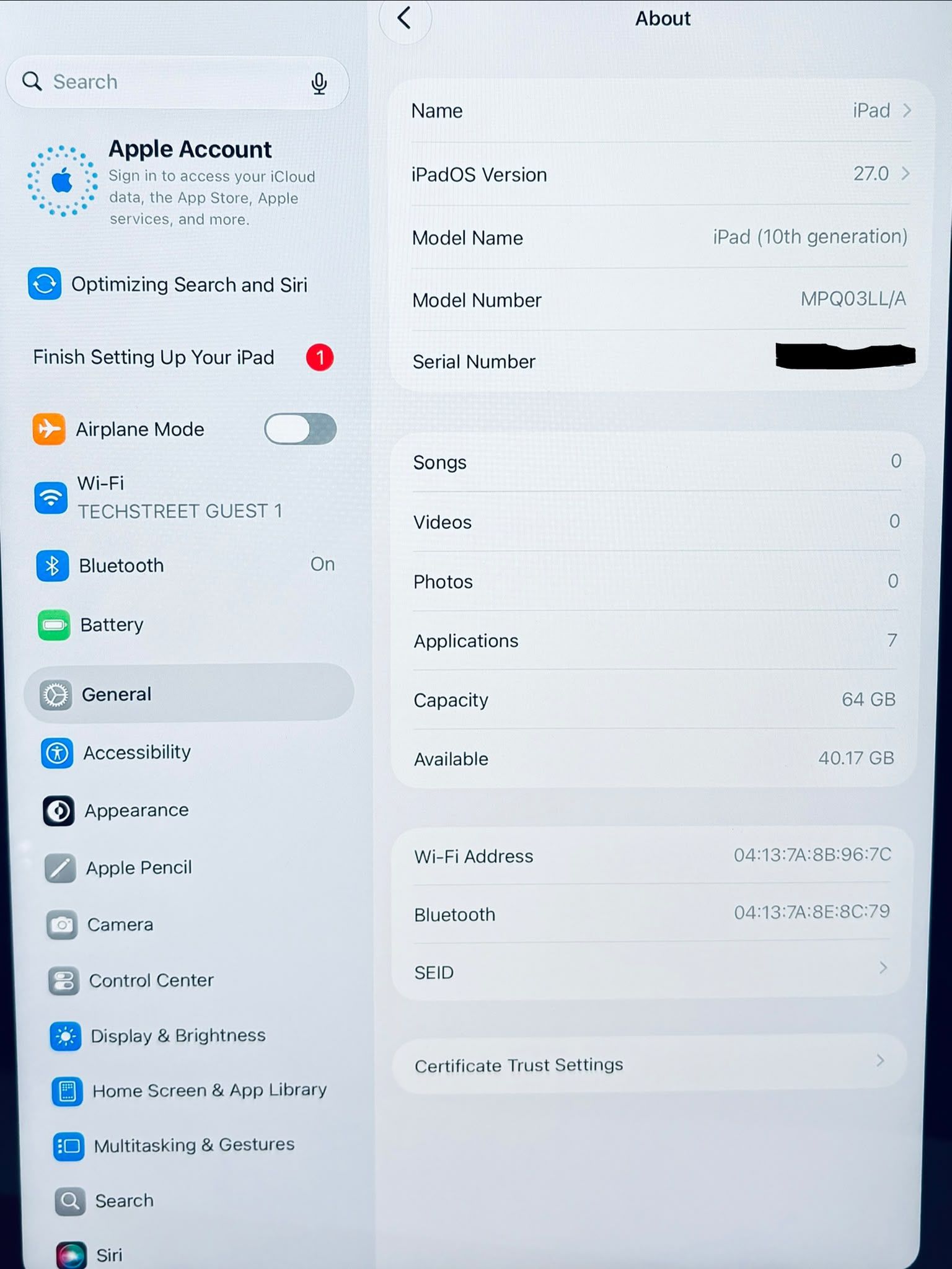 Apple iPad 10th Gen 64GB Fully Functional - photo 2