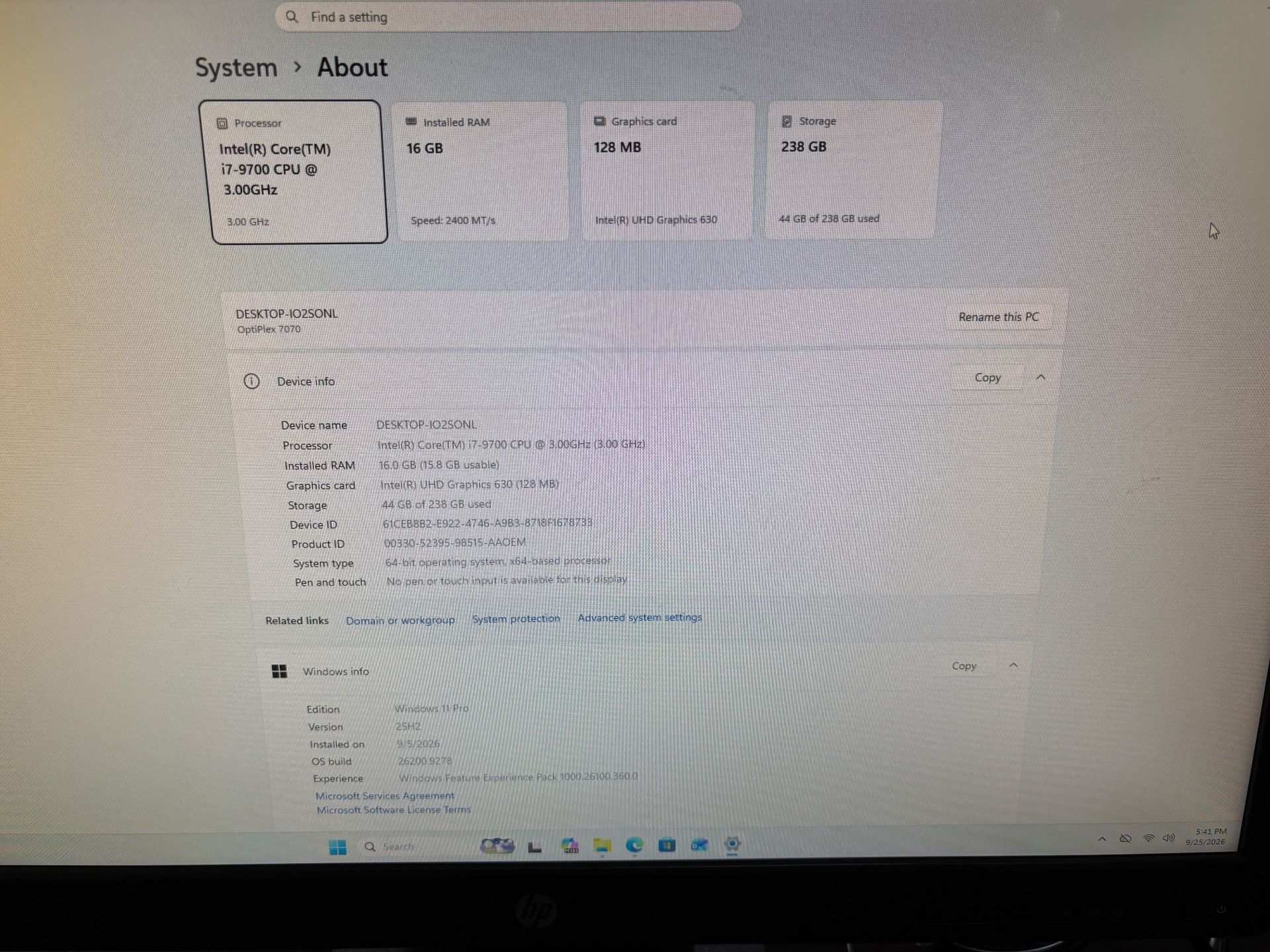 DELL OPTIPLEX 7070 SFF Core i7-9700 16GB 256GB SSD Win 11 - photo 3