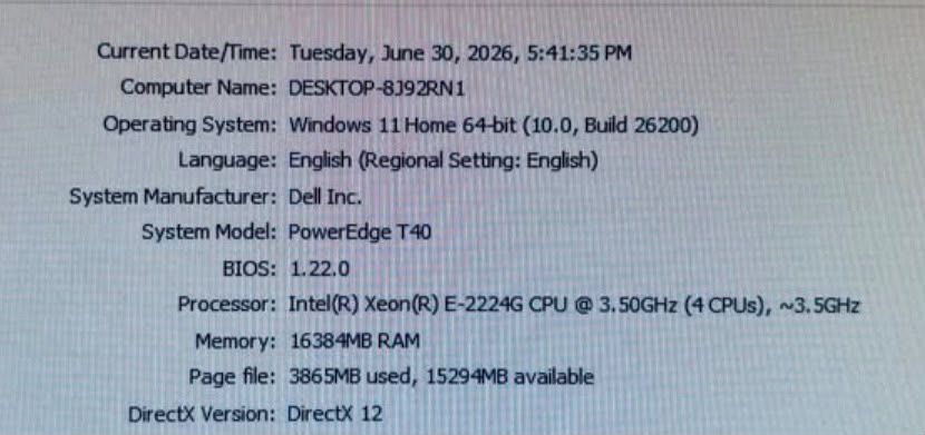 DELL PowerEdge T40 PC Intel Xeon 3.50Ghz 16GB RAM 256GB SSD - photo 5