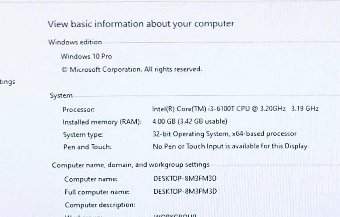 DELL OPTIPLEX 3040 MINI PC Core i3-6100T 4GB 128GB Windows 10 Pr - photo 3