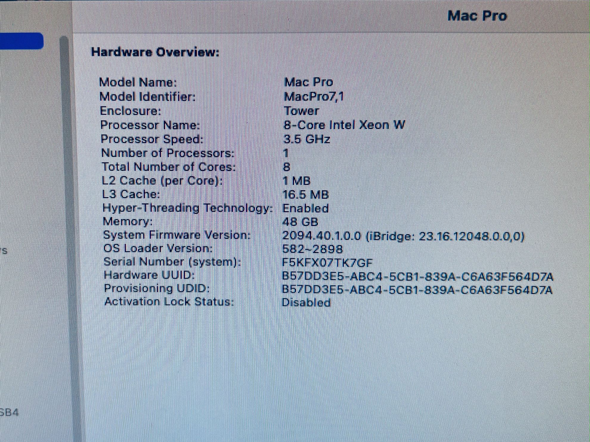 APPLE MAC PRO 2019 3.5Ghz 48GB 1TB Radeon Pro 580X - photo 4