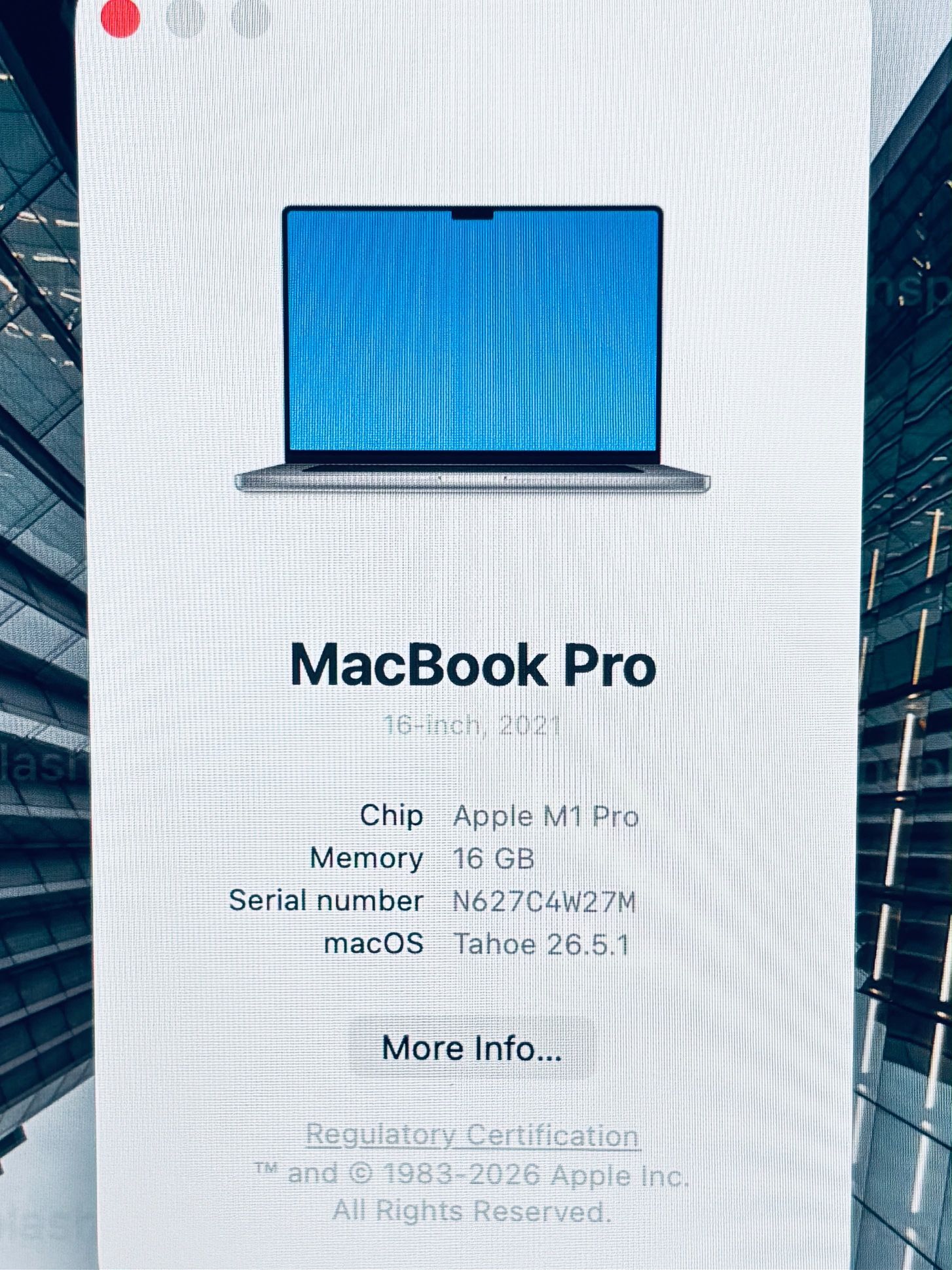 Apple Macbook Pro M1 PRO 16GB 512GB Fully Functional - photo 2