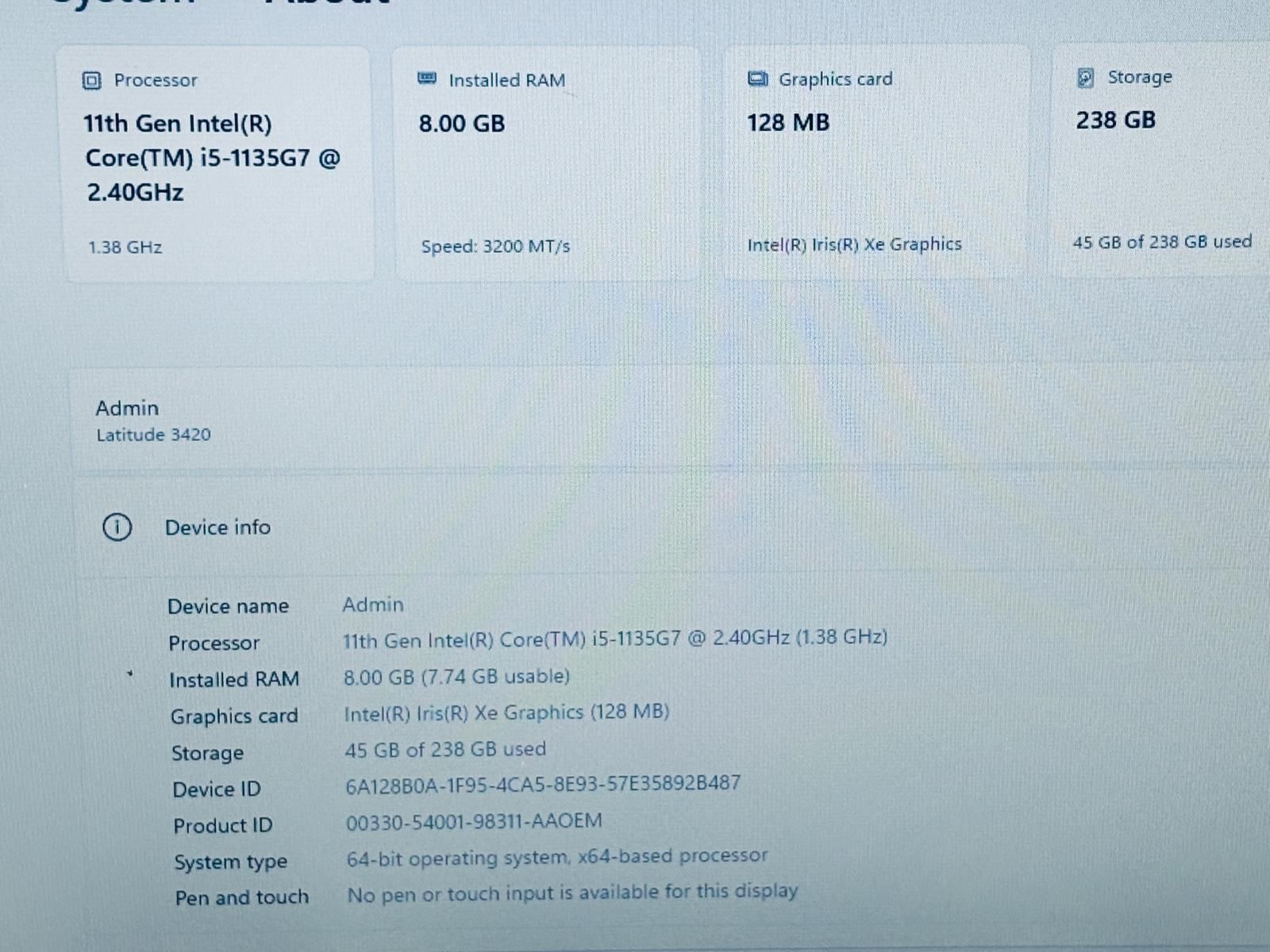 Dell Latitude 3420 Core i5-1135G7 8GB 256GB SSD Windows 11 - photo 4