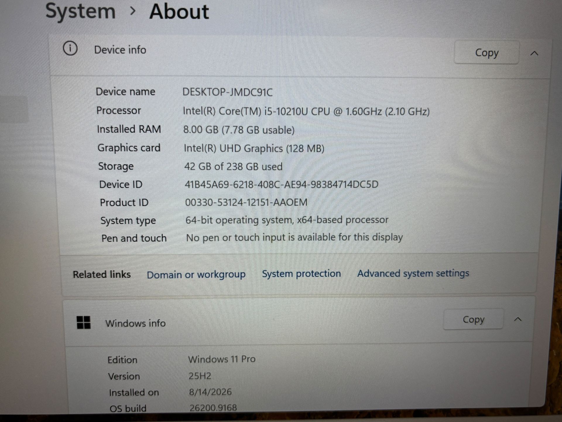 Lenovo ThinkPad E14 14” Laptop | Core i5 | 8GB RAM | 256GB SSD - photo 3