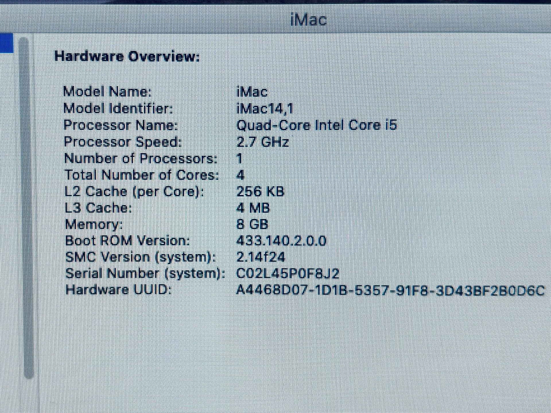 Apple iMac 21.5” 2013 Core i5 8GB 1TB OS Catalina - photo 2