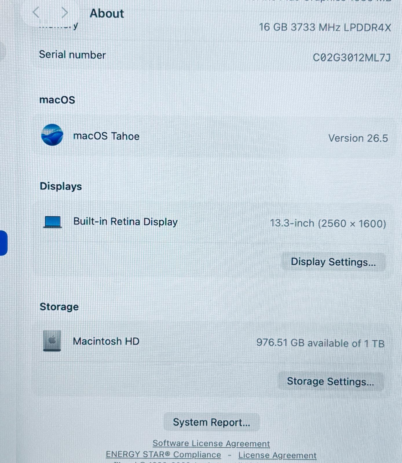 Apple MacBook Pro 2020 13” TouchBar 2Ghz i5 16GB RAM 1TB SSD - photo 4