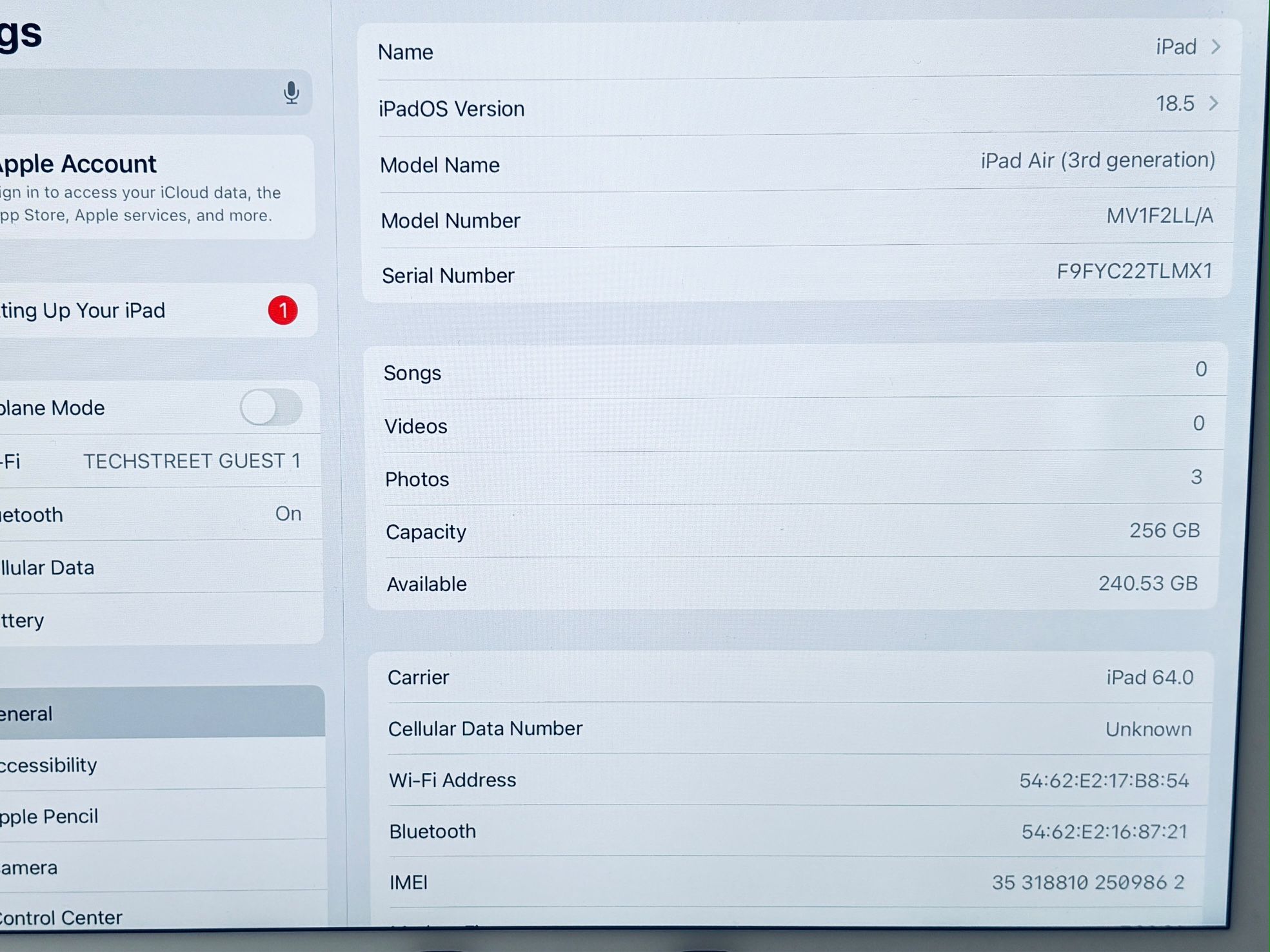 Apple iPad Air 3rd Gen 10.5” 256GB Cellular Unlocked - photo 3