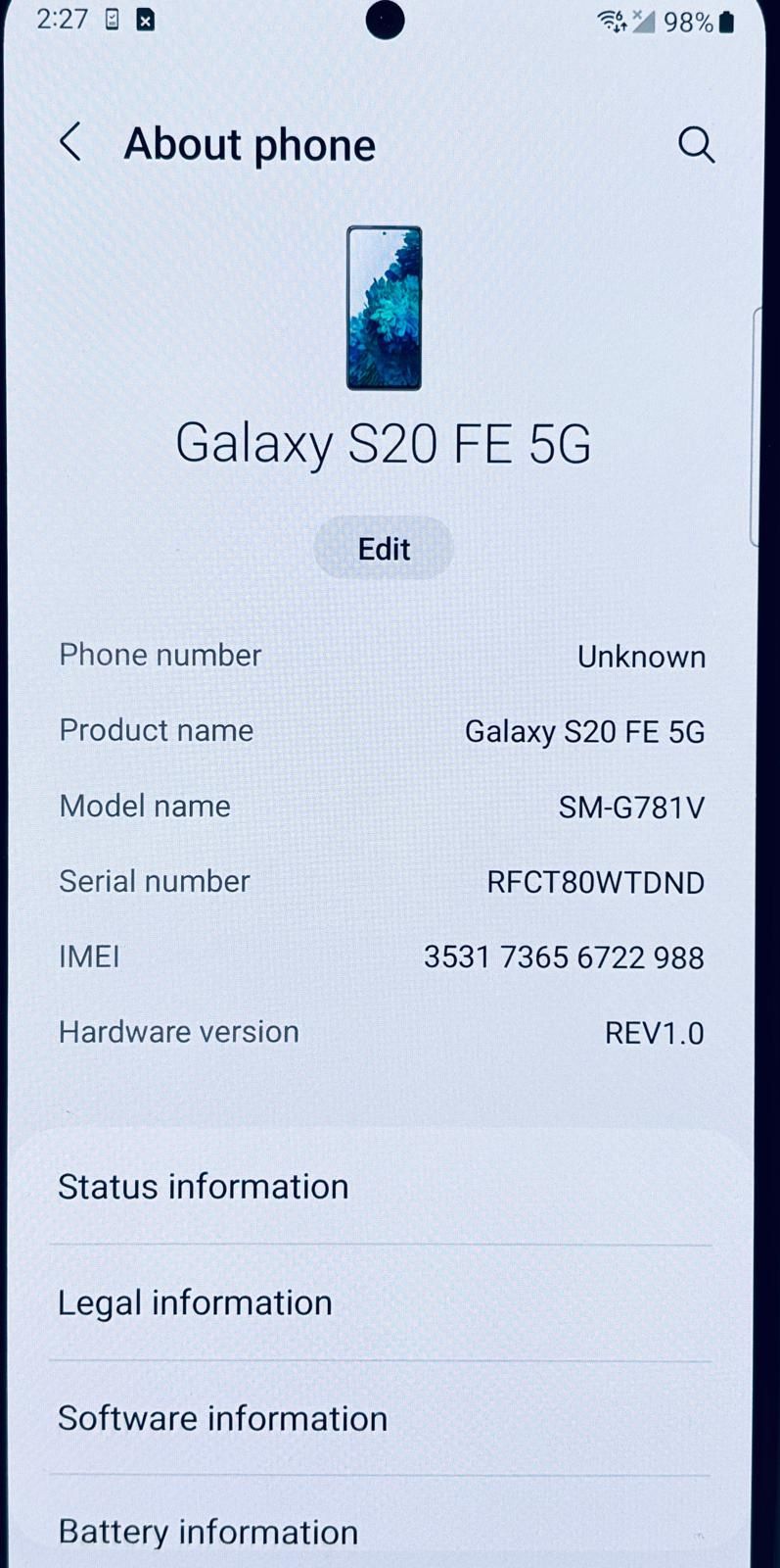Samsung Galaxy S20 FE 5G 128GB UNLOCKED - photo 2