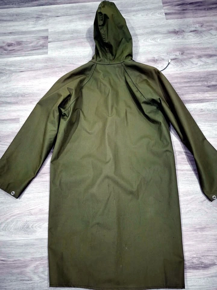 Men's Vintage JEMCO Reversible Raincoat — Olive/Yellow, Size S - photo 3