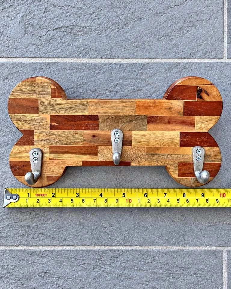 Wooden Dog Bone Wall Hanger