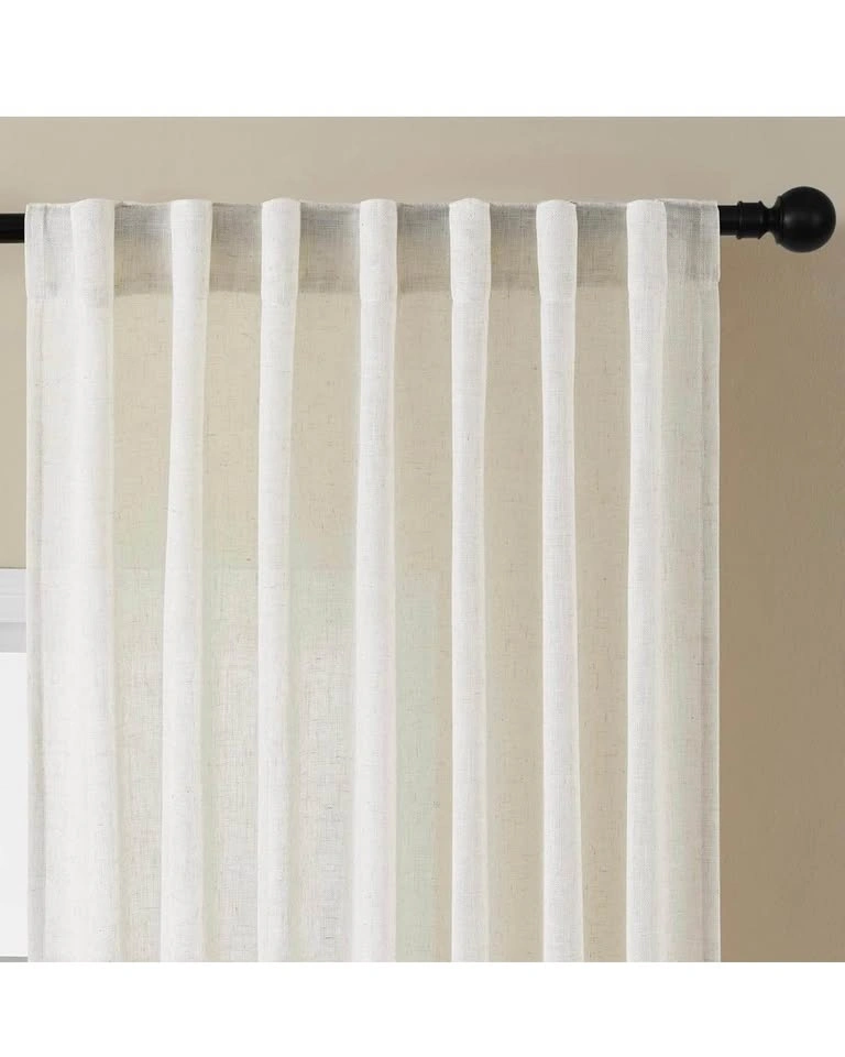 Linen Sheer Curtain Panels - Set of 2 (70x108”) - photo 2