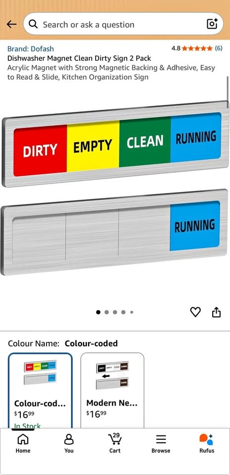 Dishwasher/Laundry Magnet (4 Modes, Color-Coded)